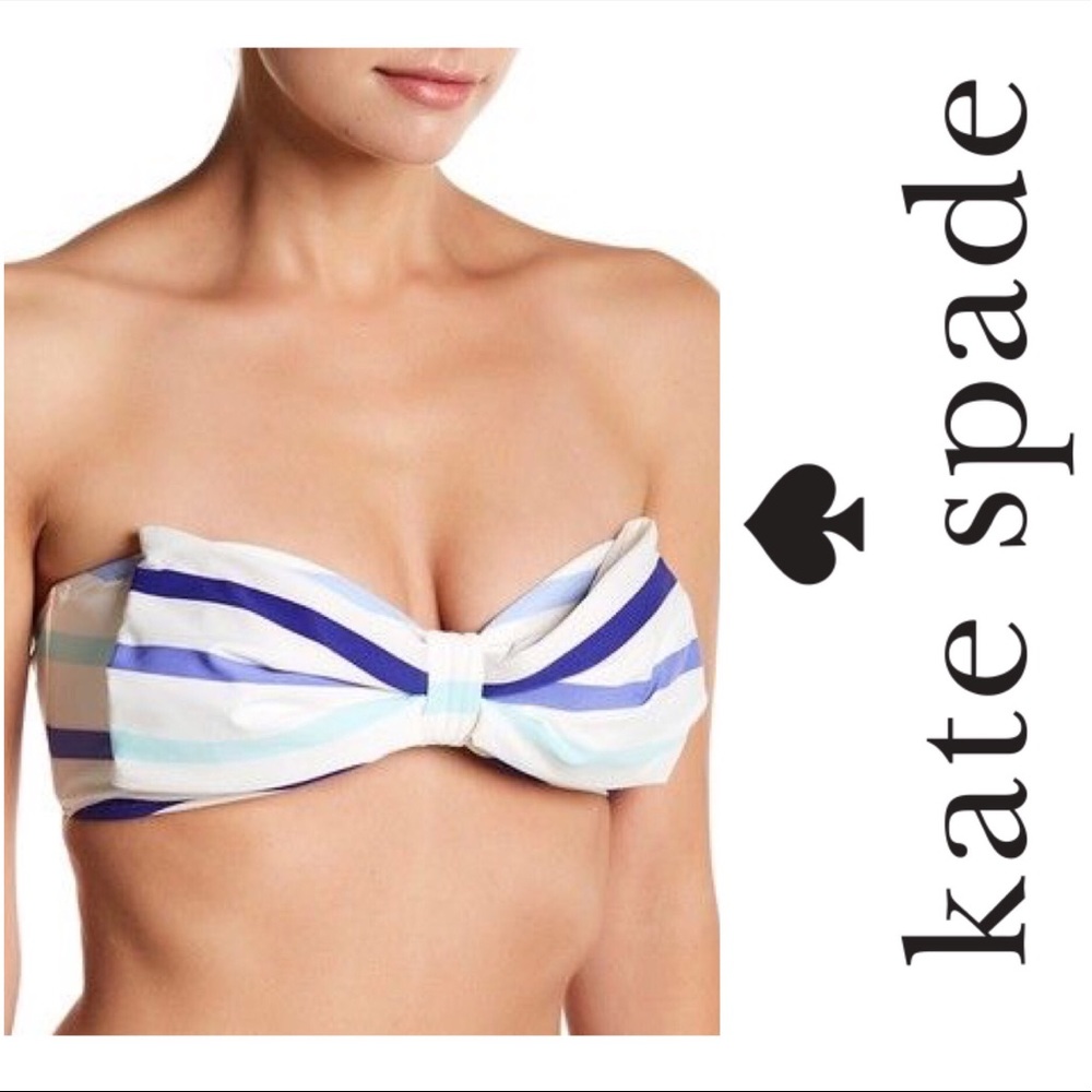 Kate Spade | Blue Ombré Stripe Bow Bikini Top